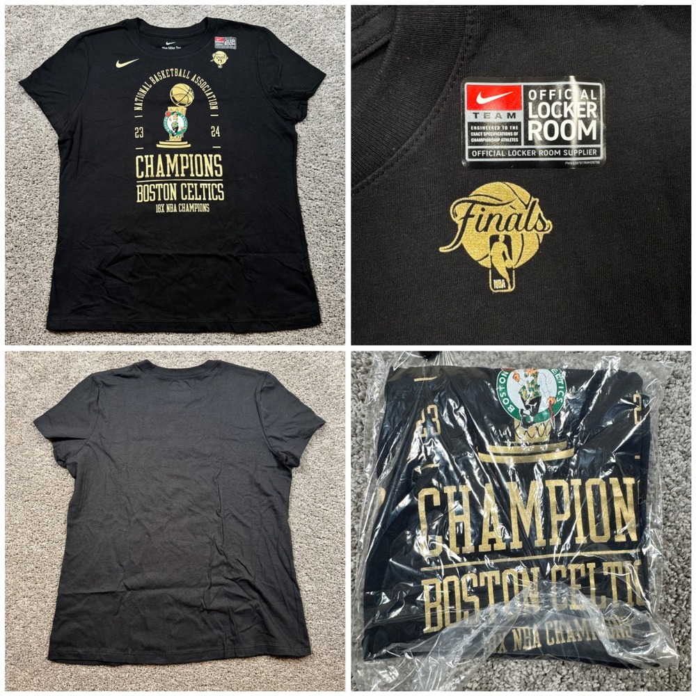 Boston Celtics Nike 2024 NBA Finals Champions Locker Room Tee Black L NEW
